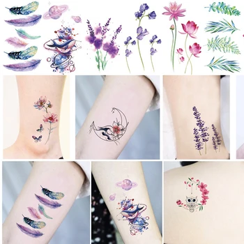5 ūdensizturīgs ziedu pagaidu tetovējumu uzlīmes tauriņš rožu raksts, ūdens nodošanu krūšu un plecu ziedu ķermeņa viltus tetovējums