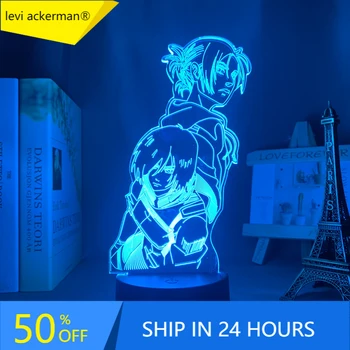 Anime Uzbrukumu Titan 3d Lampas Annie Leonhart Gaismas, Guļamistaba Dekorēšana Bērniem Dāvanu Uzbrukumu Titan LED Nakts Gaisma Mikasa