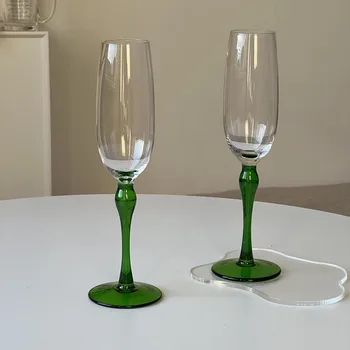 Francijas Šampanieša Glāzi Sadzīves Deserta Vīna Glāzi Emerald Dzirkstošā Vīna Glāzi Goblet Vīna Glāzes