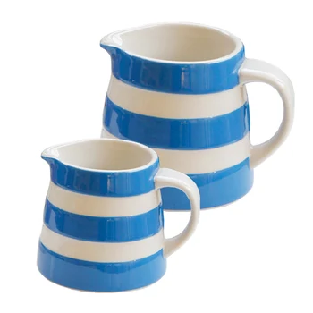 Trauku Mazgājamā Mašīna Droši Keramikas White & Blue Stripe Kafijas Piena Krūze Kausa Mājas Birojs