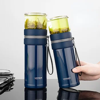 Ūdens pudele, Tējas ūdens atdalīšanas vakuuma kolbā, lielas ietilpības biznesa tējas glāzi ar filtru glāzi ūdens pudeli vairumtirdzniecības priekšmeti